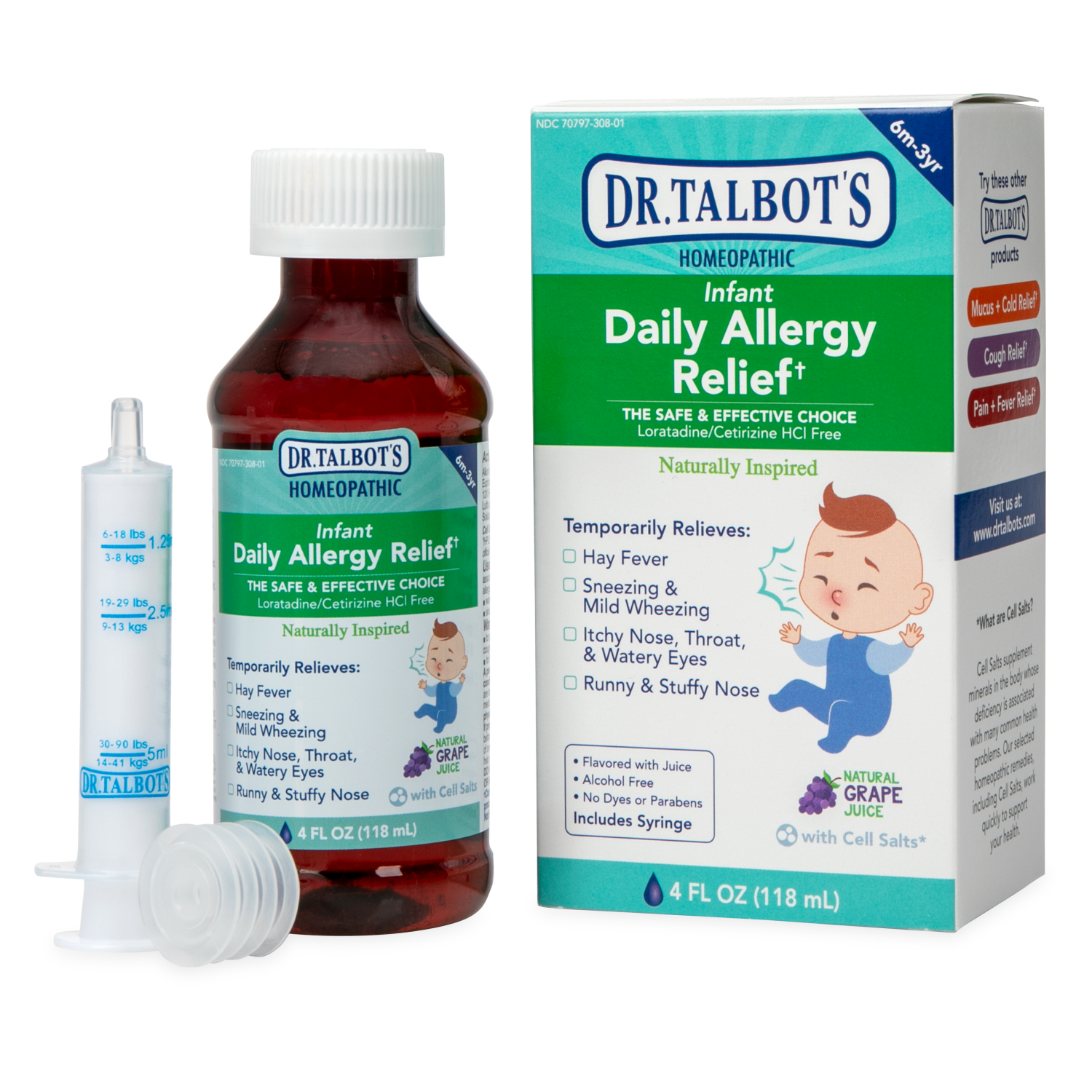 slide 1 of 4, Dr. Talbot's Infant Daily Allergy Relief with Cell Salts 4 fl oz, 4 fl oz