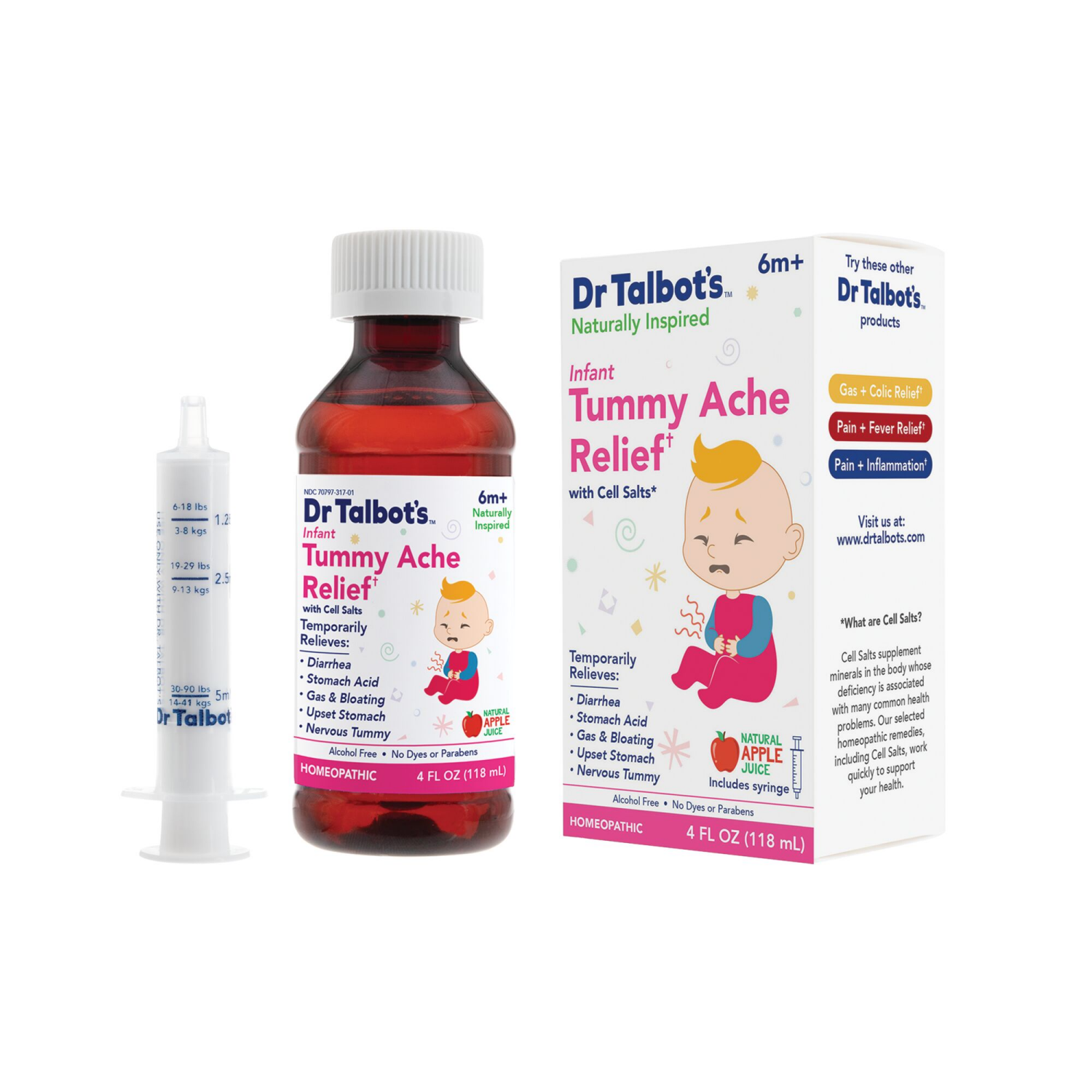 slide 3 of 3, Dr. Talbot's Infant 6m+ Natural Apple Juice Tummy Ache Relief 4 fl oz, 4 fl oz