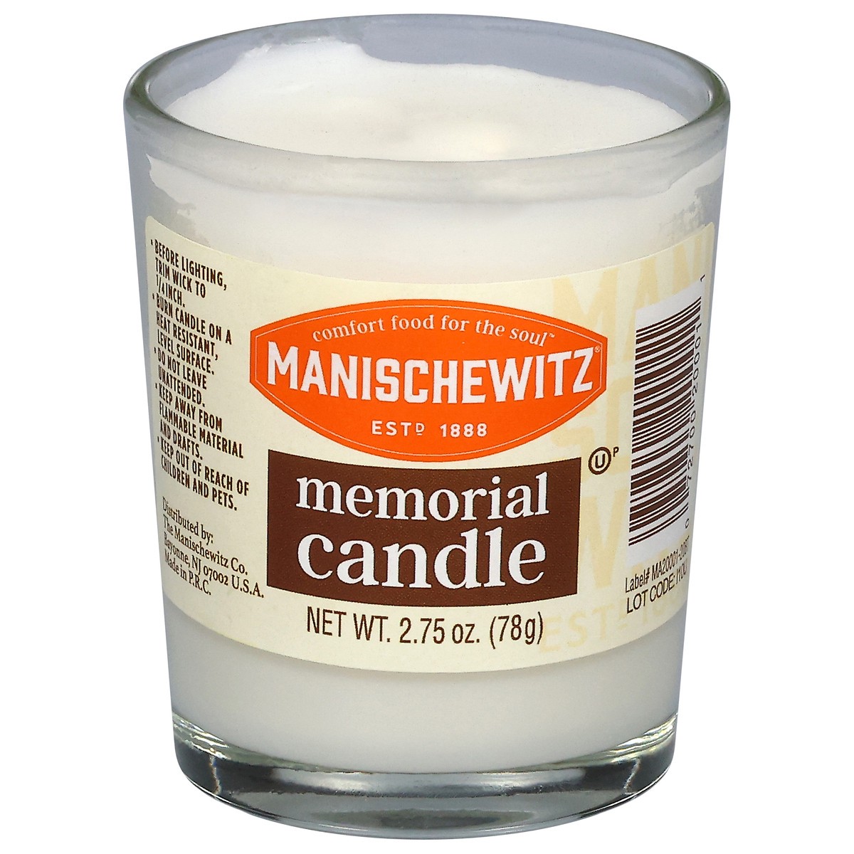 slide 1 of 9, Manischewitz Memorial Candle, 2.75 oz