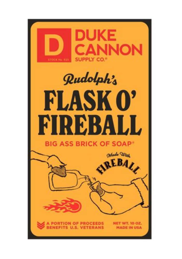 slide 1 of 1, D/Cannon Duke Cannon Rudolph's Flask O' Fireball Brick Of Soap, 10 oz