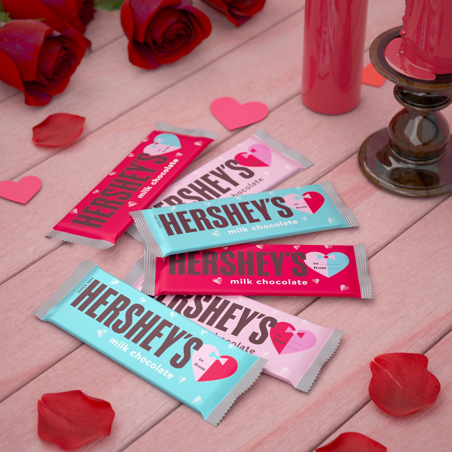 slide 7 of 8, Hershey's Valentine's Exchange Milk Chocolate Bars, 6 ct; 1.55 oz