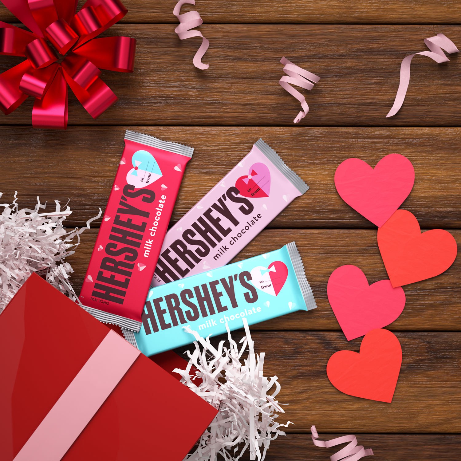 slide 4 of 8, Hershey's Valentine's Exchange Milk Chocolate Bars, 6 ct; 1.55 oz