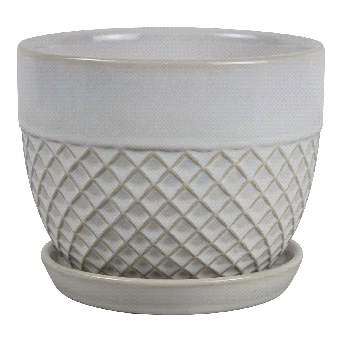 slide 1 of 9, Trendspot 6IN Acorn Bell White Ceramic Planter, 1 ct