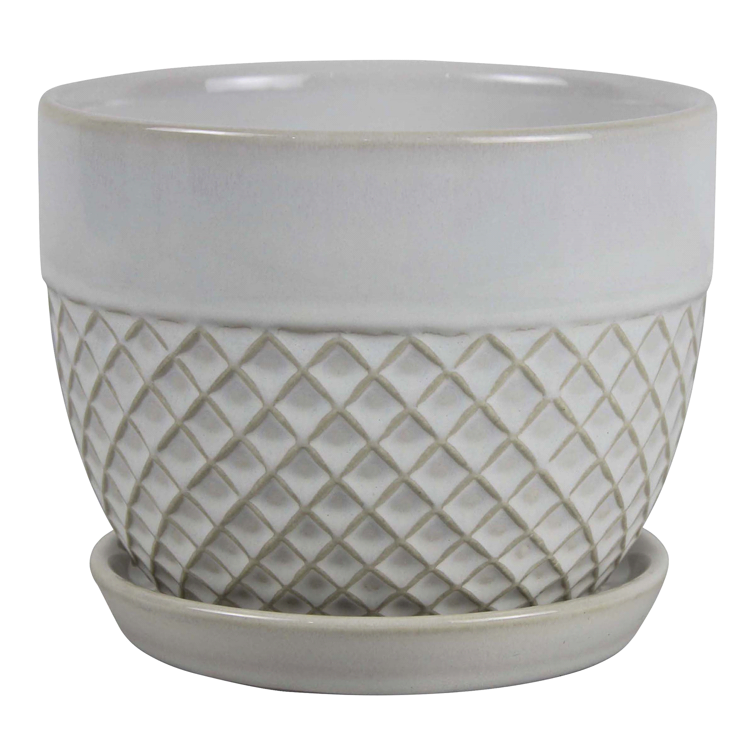 slide 1 of 2, Trendspot 8IN Acorn Bell White Ceramic Planter, 8 in