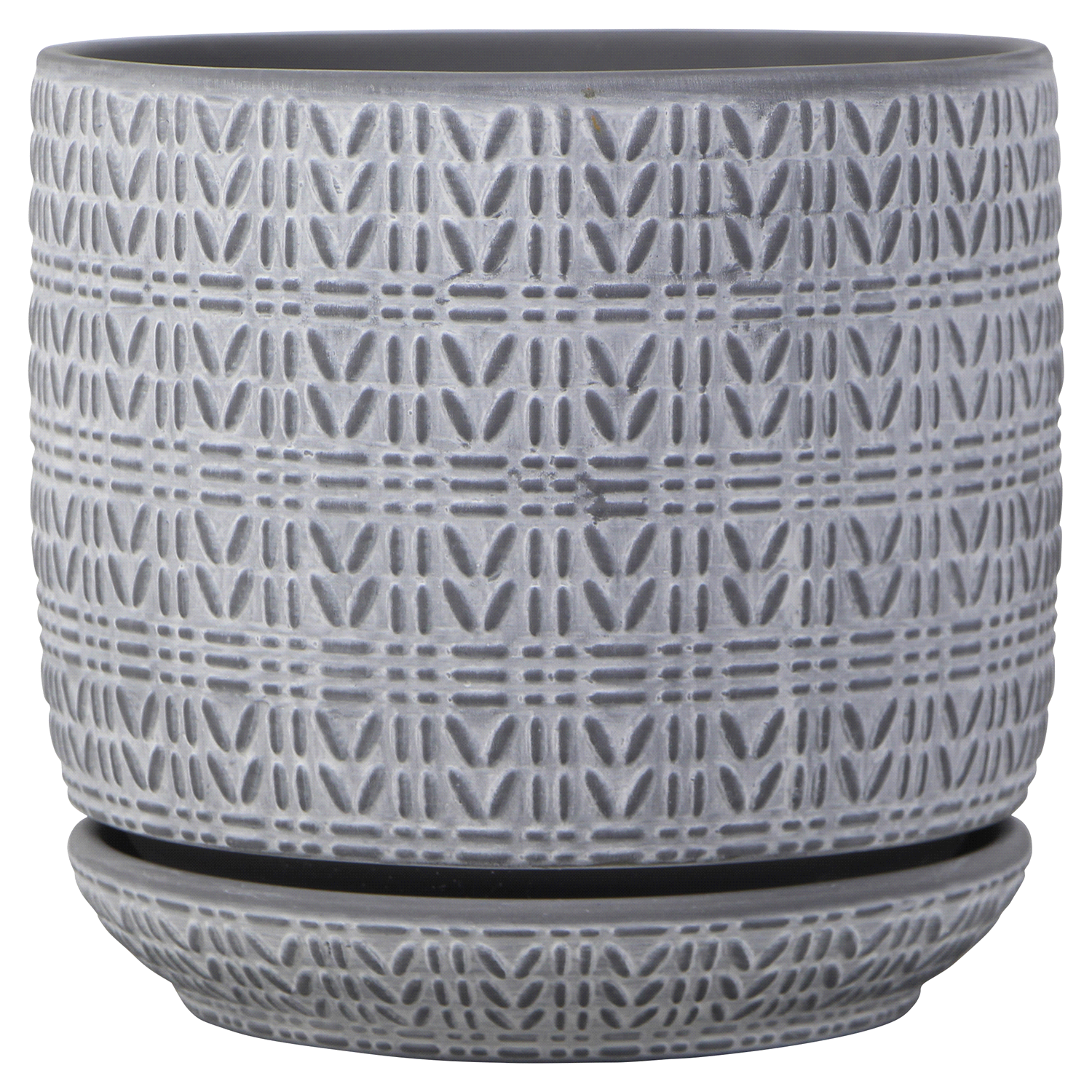 slide 1 of 2, Trendspot Ropecraft Ceramic Planter, Grey, 8 in, 1 ct