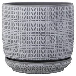 Trendspot Ropecraft Ceramic Planter, Grey, 8 in