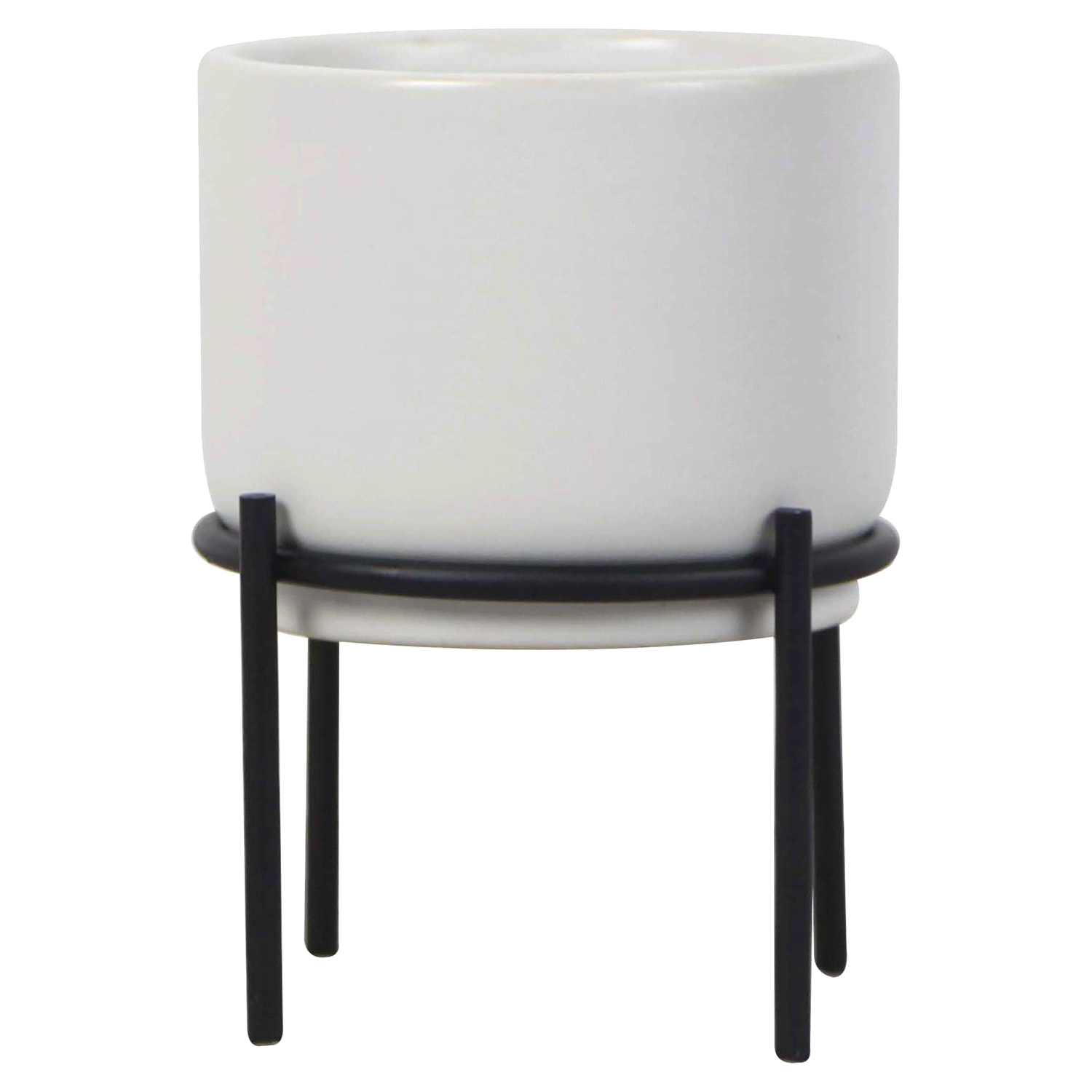 slide 1 of 2, Trendspot 4in Brenna White Ceramic Planter with Stand, 4 in