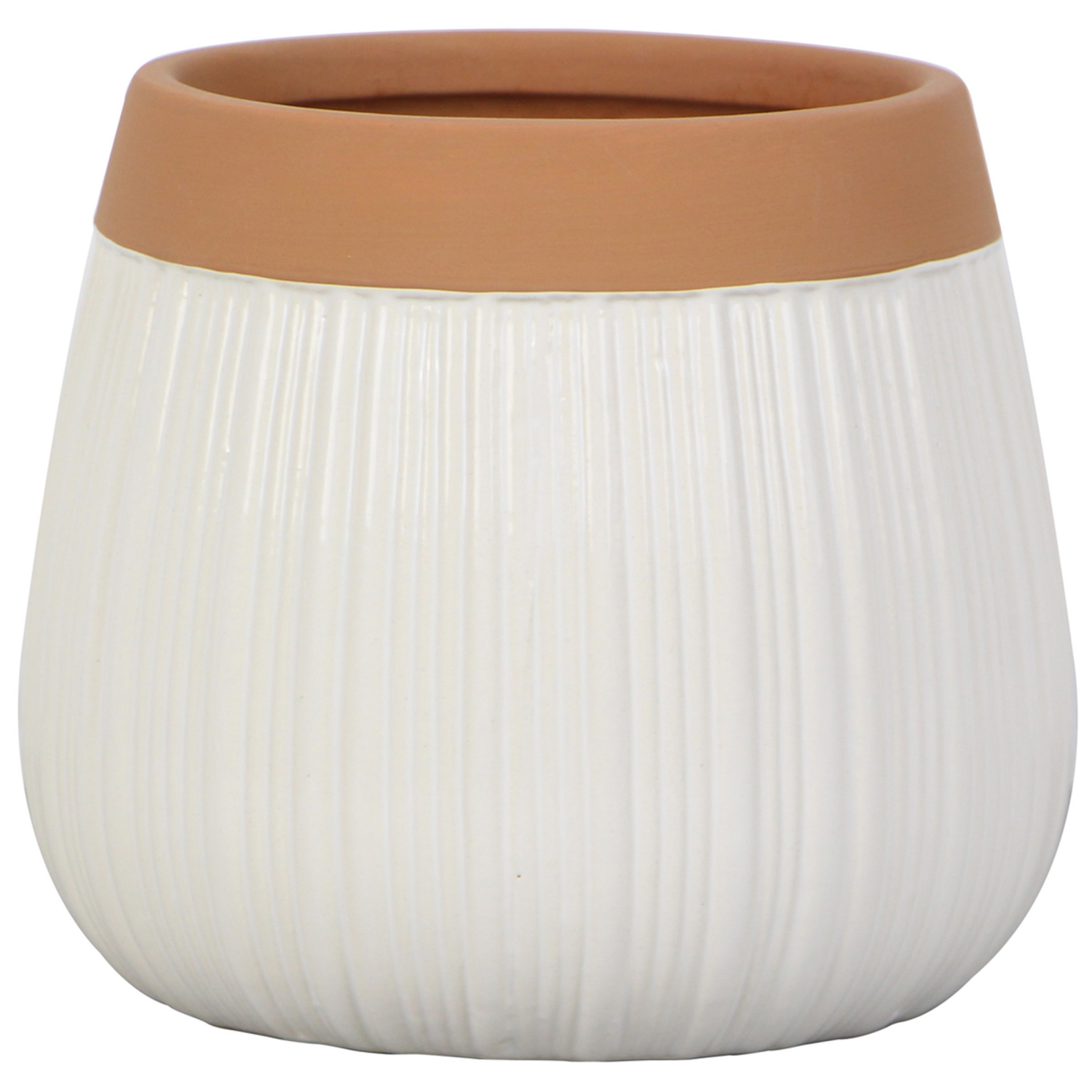 slide 1 of 2, 5.5in Kyler Planter Terracotta White, 1 ct