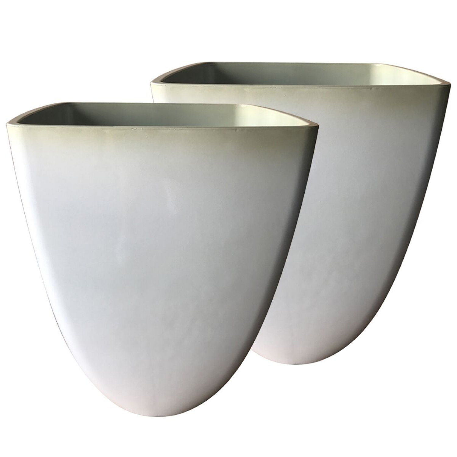 slide 2 of 2, 16in Quadratto Plastic Planter, White 2 Pack, 2 ct