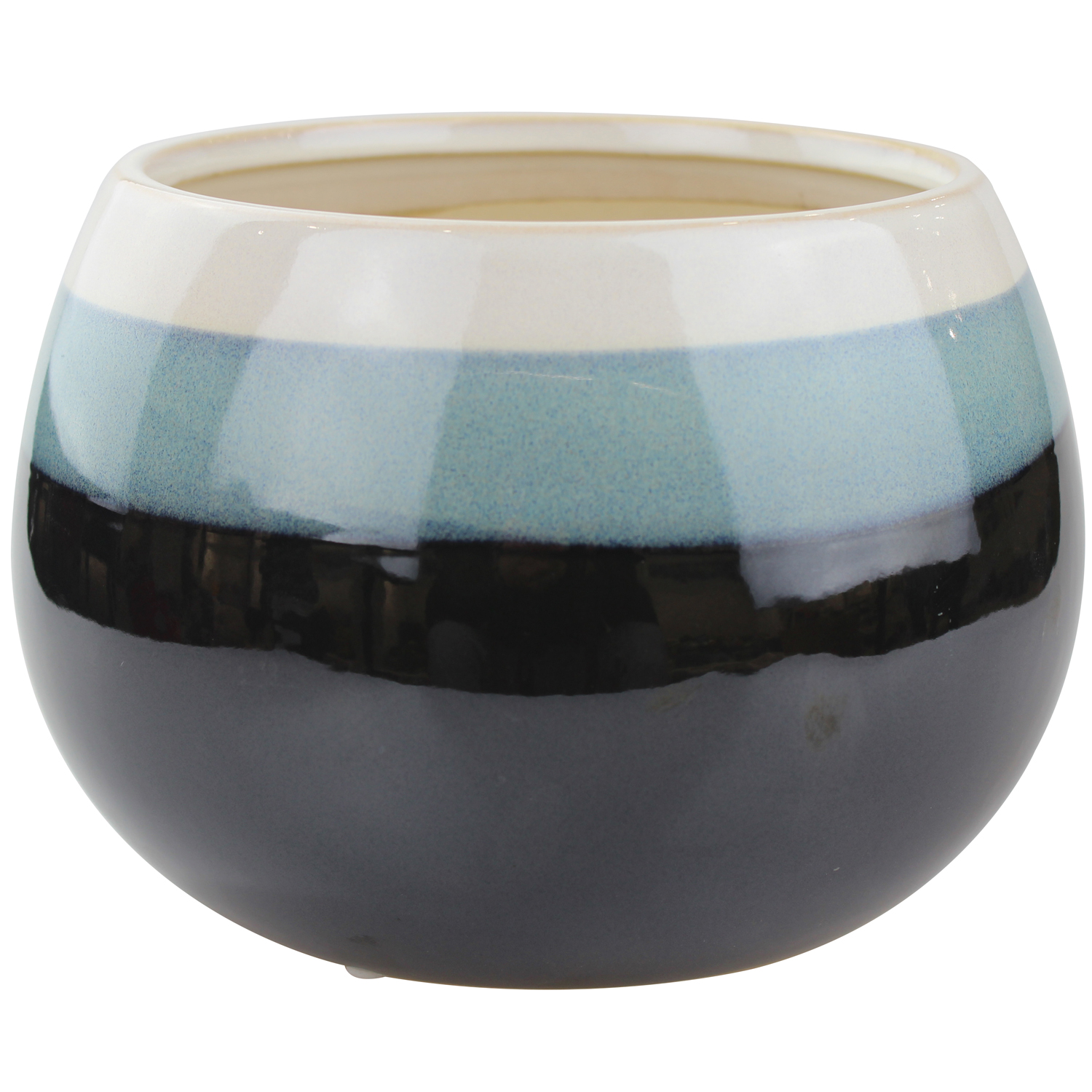 slide 1 of 1, 8in Geode Round Ceramic Planter, Blue, 8 in