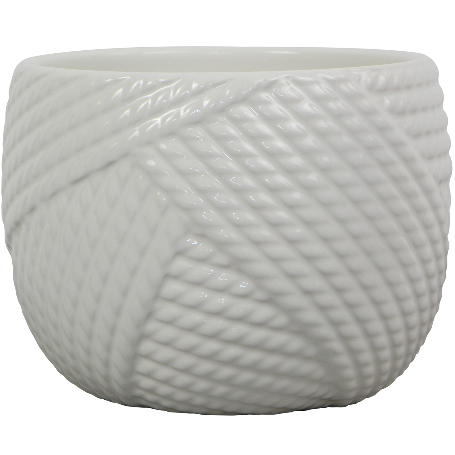 slide 1 of 1, 8in Rope Ceramic Planter, White, 8 in