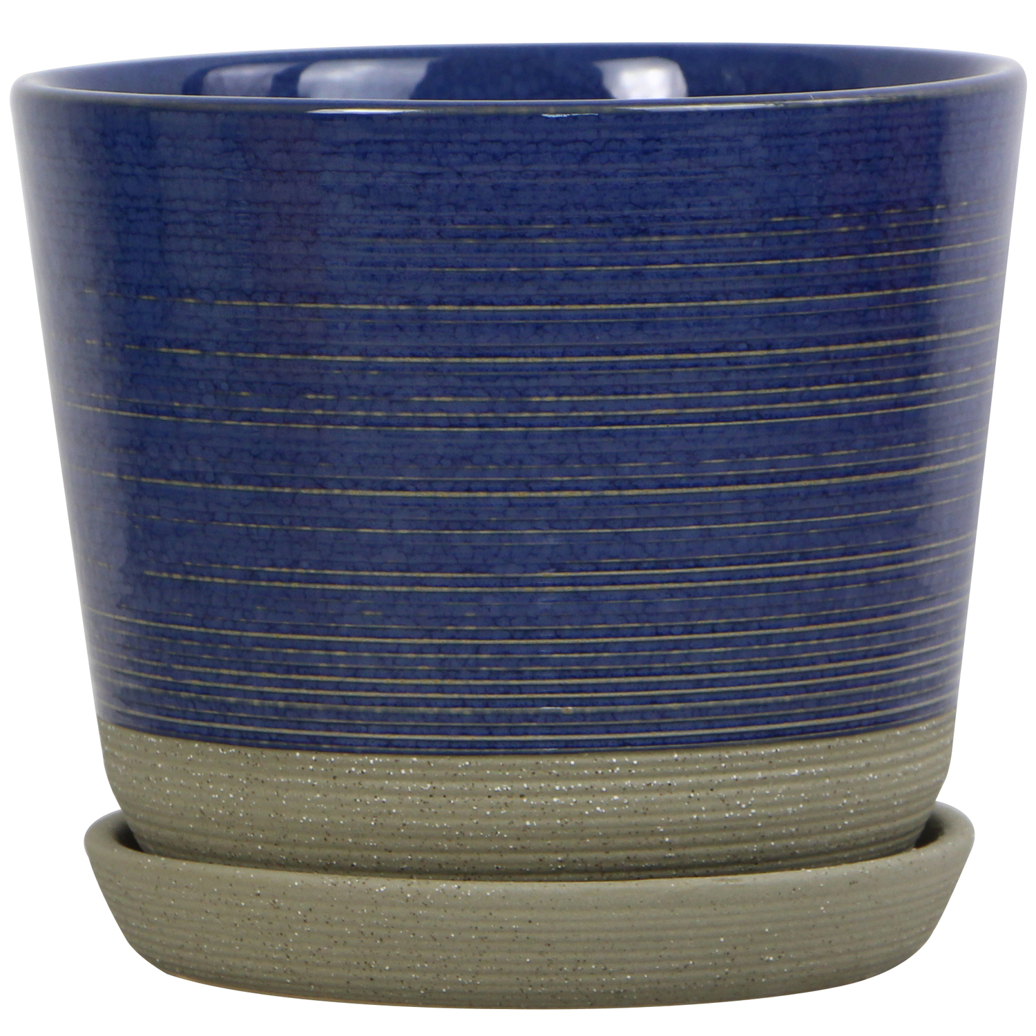 slide 1 of 1, 7in Knight Ceramic Planter, Blue, 7 in