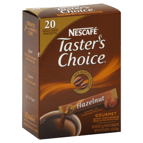 slide 1 of 1, Taster's Choice Hazelnut Single Serve Coffee, 20 ct