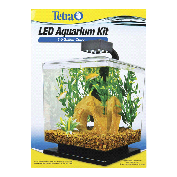 slide 1 of 1, Tetra LED Aquarium Kit Black, 1.5 gal
