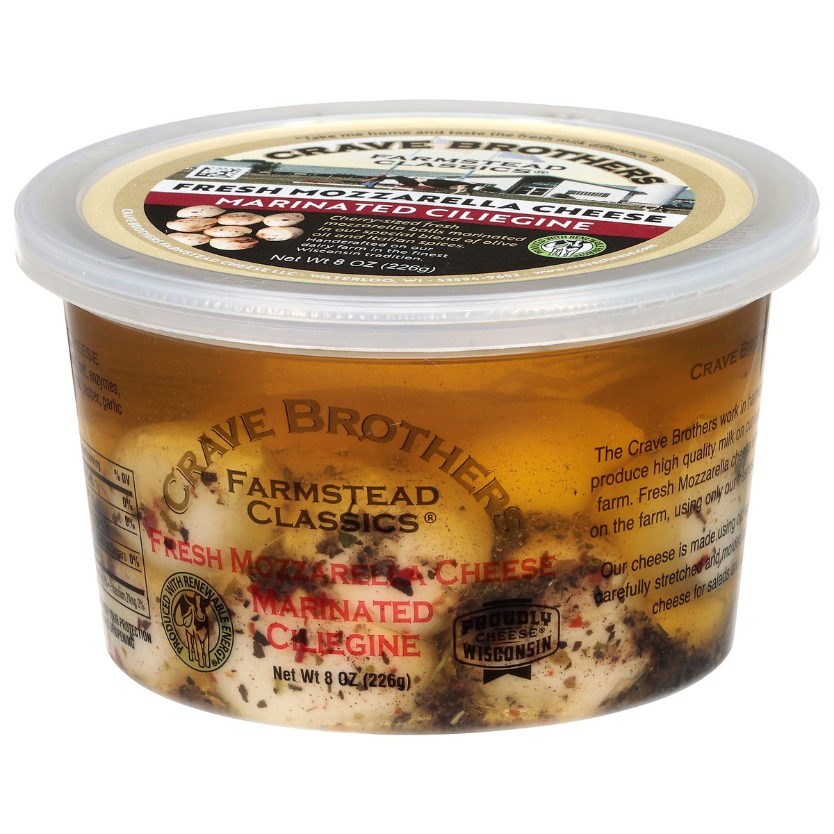 slide 4 of 4, Crave Brothers Farmstead Classics Marinated Ciliegine Fresh Mozzarella Cheese 8 oz, 8 oz