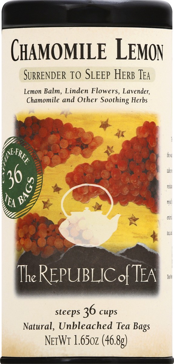 slide 4 of 9, The Republic of Tea Tea Chamomile Lemon - 36 ct, 36 ct