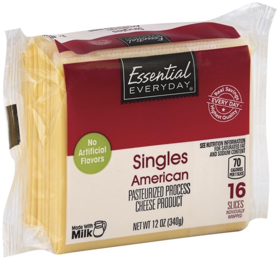 slide 1 of 1, Essential Everyday American Cheese Slices, 12 oz