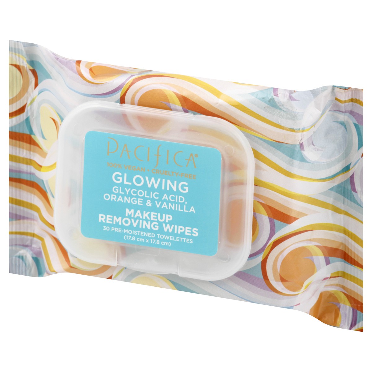 slide 3 of 9, Pacifica Pre-Moistened Makeup Removing Wipes Glowing Glycolic Acid, Orange & Vanilla Towelettes 30 ea, 30 ct