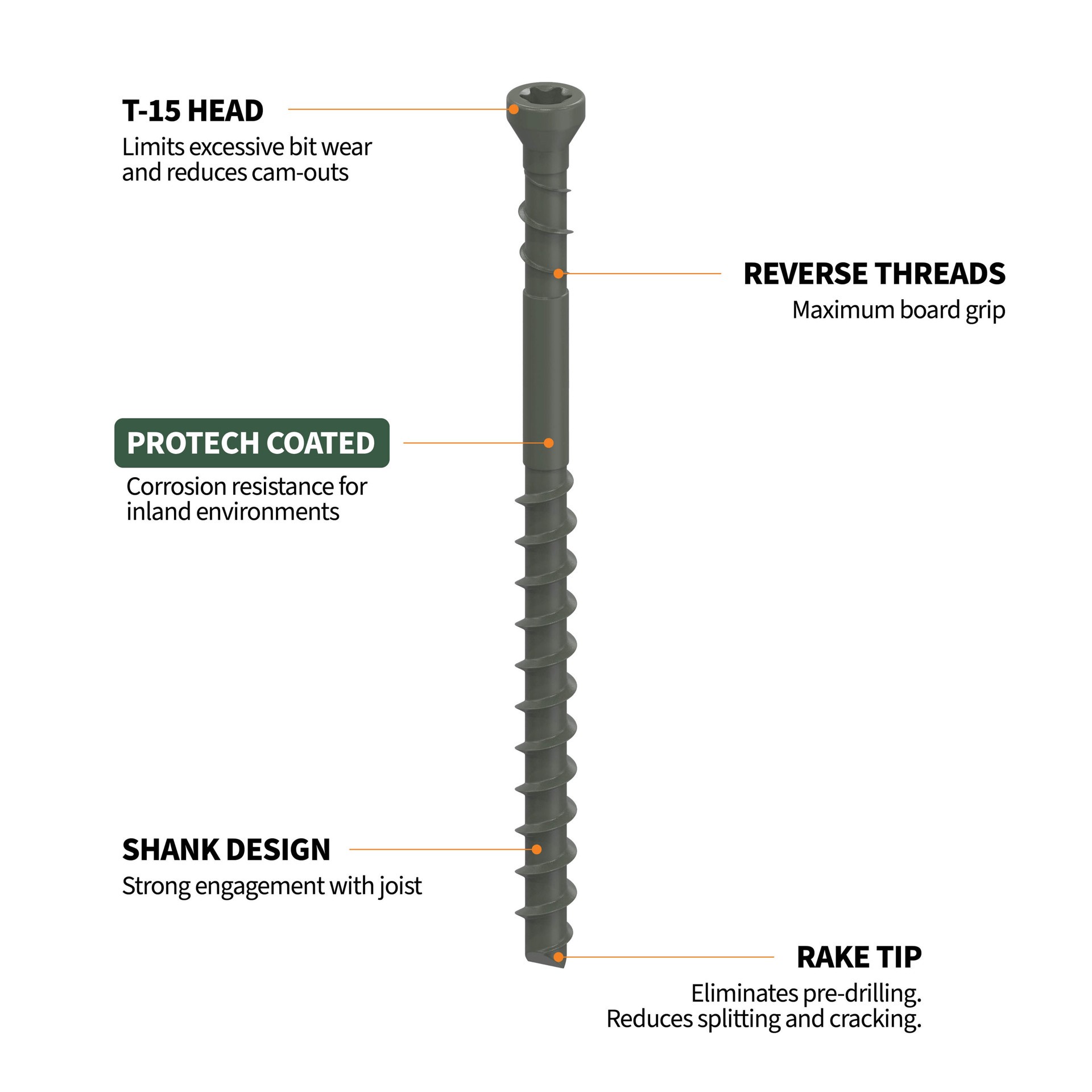 slide 4 of 6, CAMO #7 x 2-3/8-in Wood to wood Deck Screws ( 700 -Per Box ), 1 ct