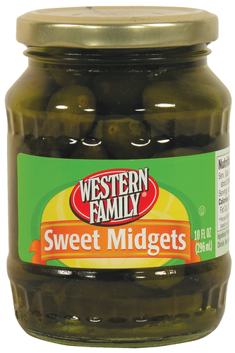 slide 1 of 1, Western Family Sweet Mini Whole Pickles, 10 oz