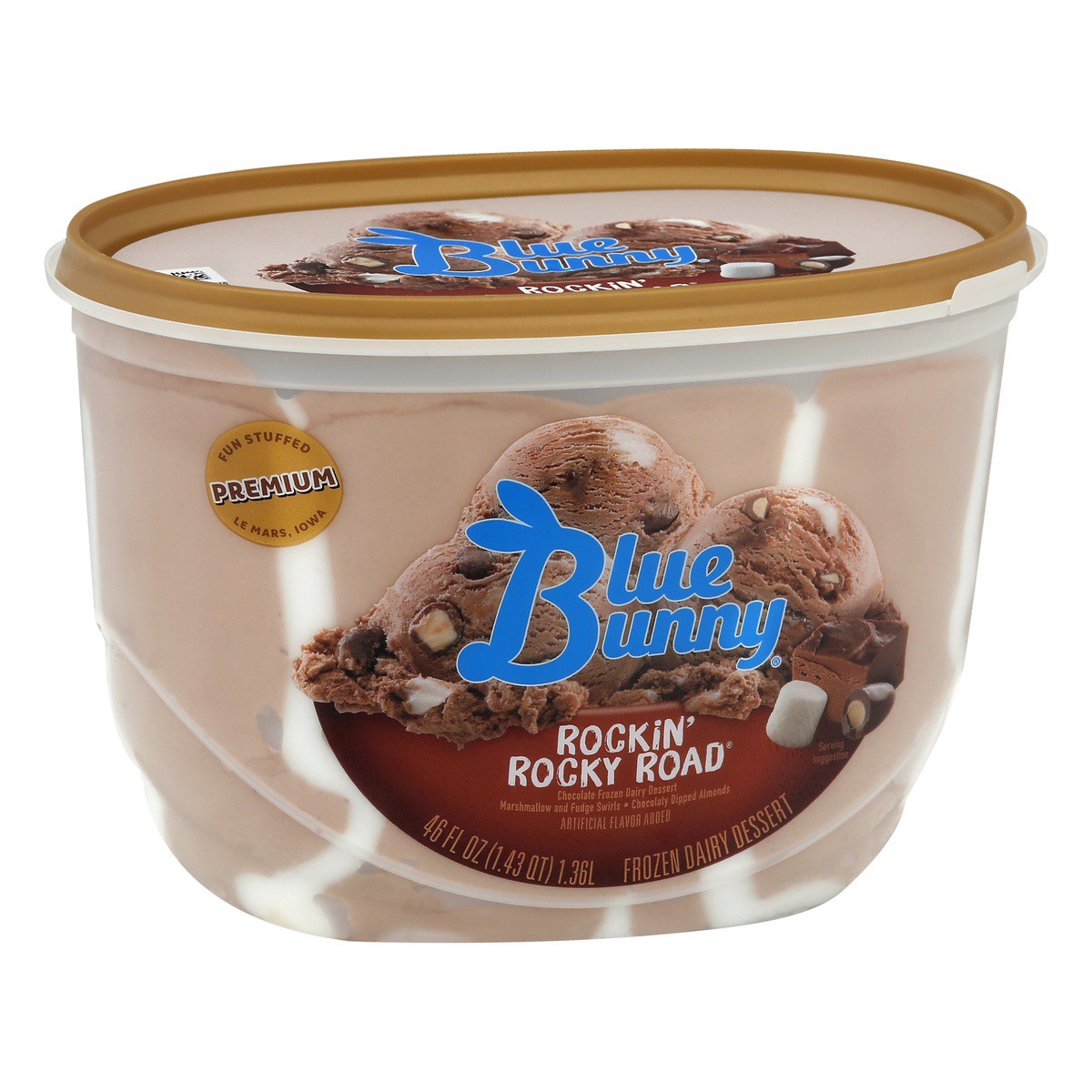 slide 1 of 2, Blue Bunny Rockin Rocky Road Frozen Dessert- 46 Fl. Oz., 46 fl oz