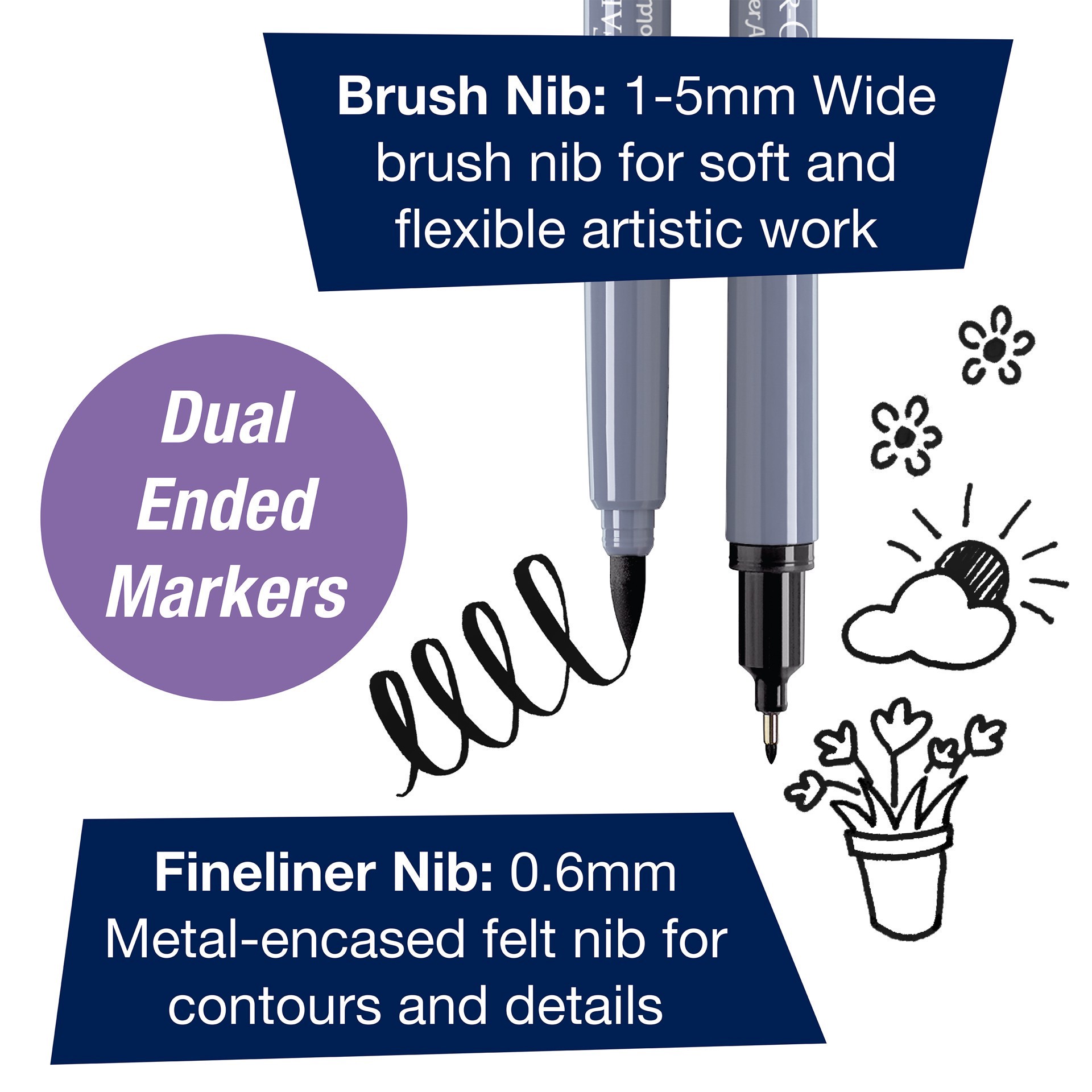 slide 4 of 6, Faber-Castell Galaxy Lettering Kit, metallic blueberry, pink sapphire and metallic mint