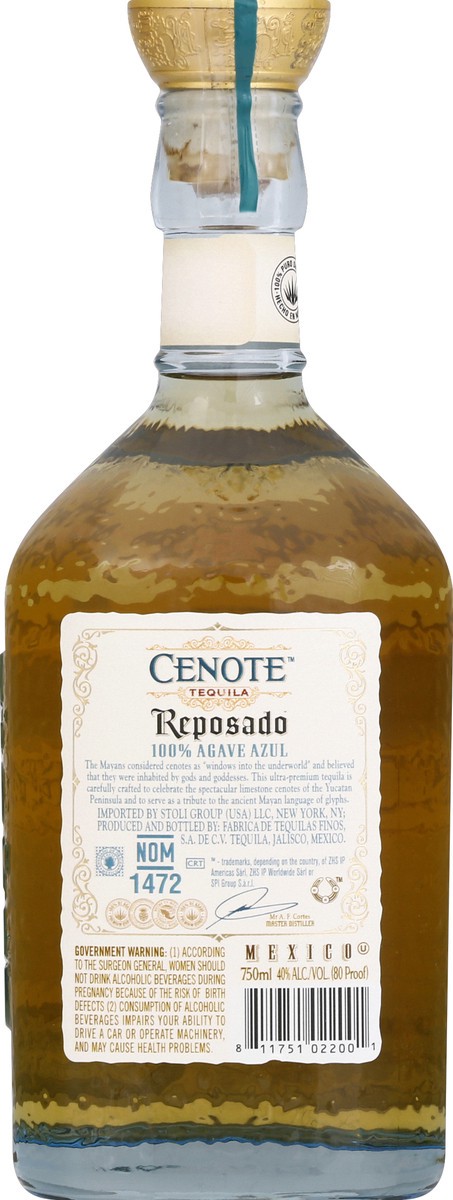 slide 3 of 6, Other-Alcoholic Beverages Cenote Reposado Tequila, 750 ml