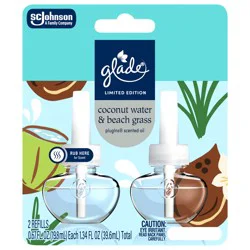 Glade Plug-In Scented Oil Refills - Coconut Water & Beach Grass, 1.34 oz, 2 count