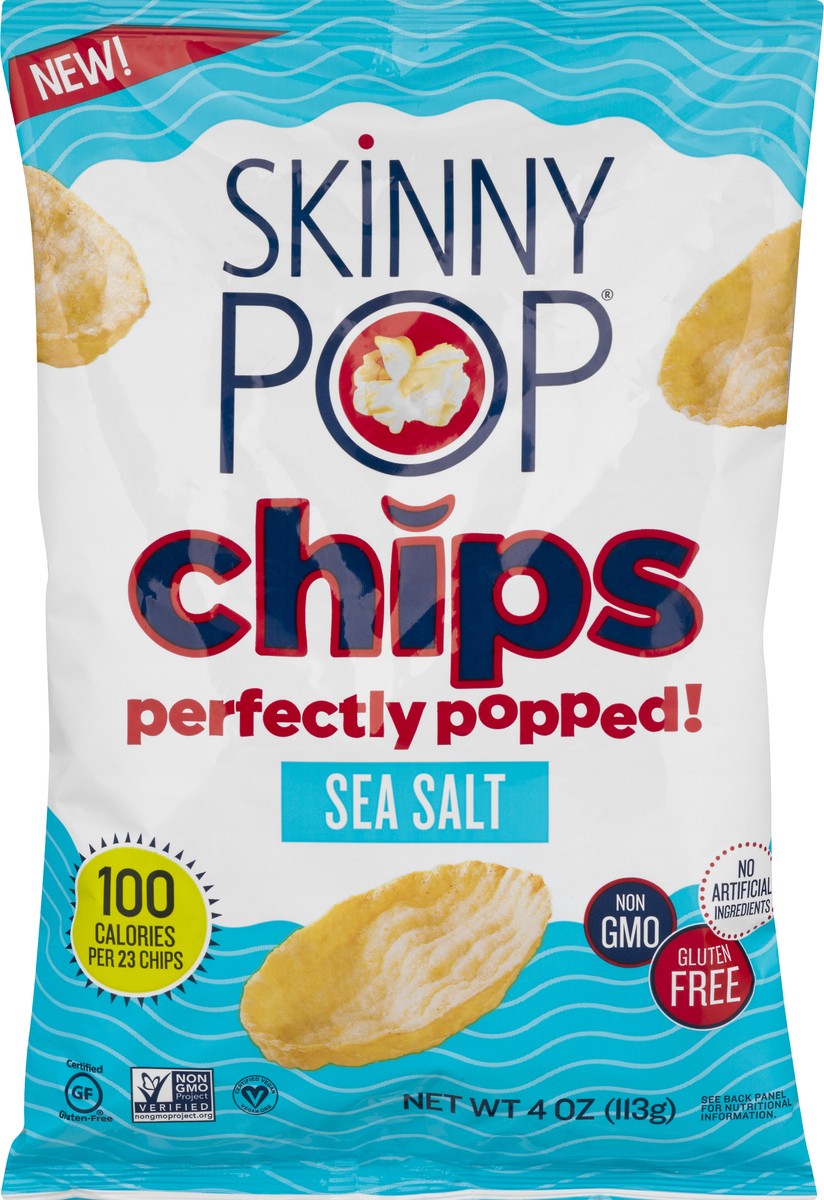 slide 11 of 13, SkinnyPop Chips Popped Sea Salt, 4 oz