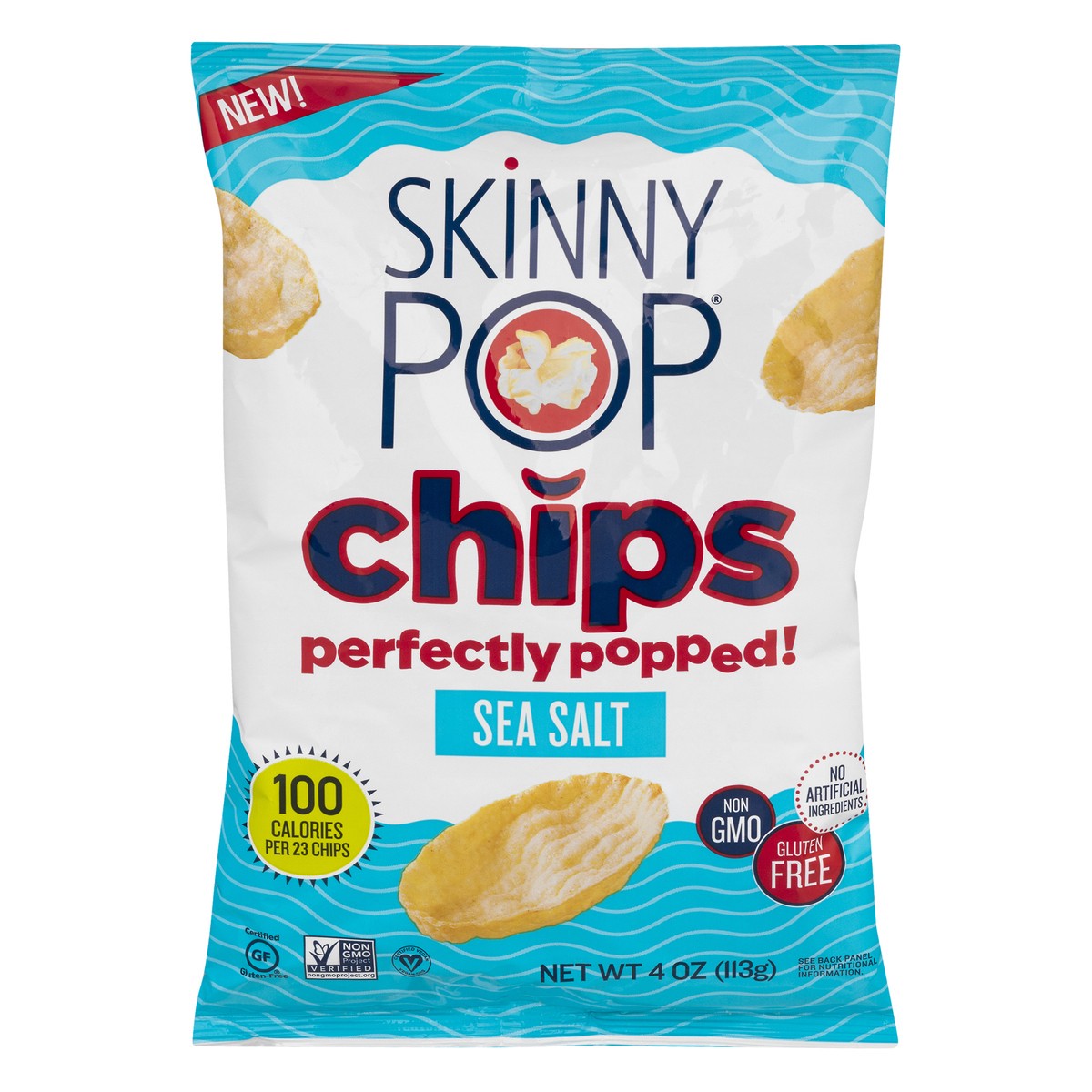 slide 9 of 13, SkinnyPop Chips Popped Sea Salt, 4 oz