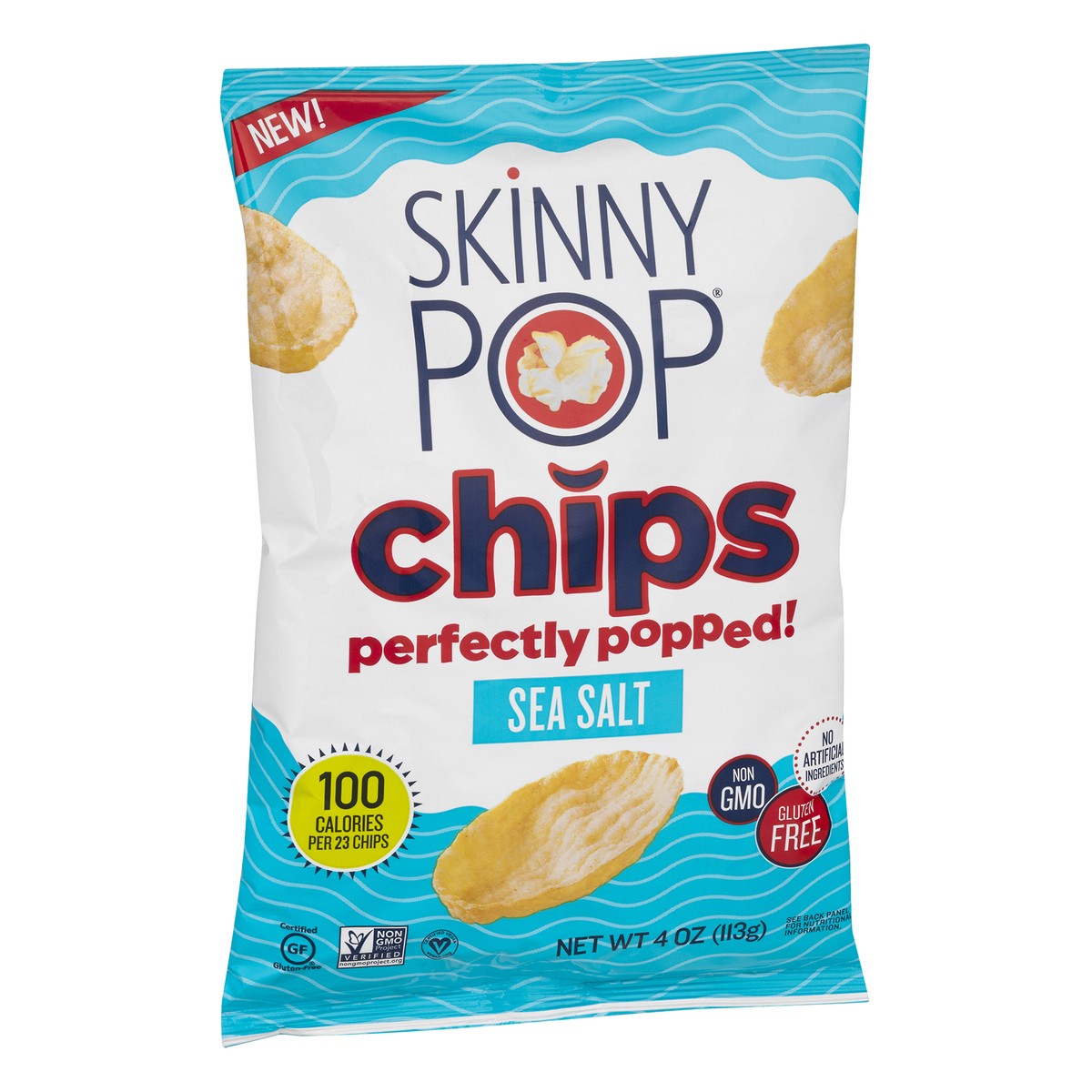 slide 10 of 13, SkinnyPop Chips Popped Sea Salt, 4 oz