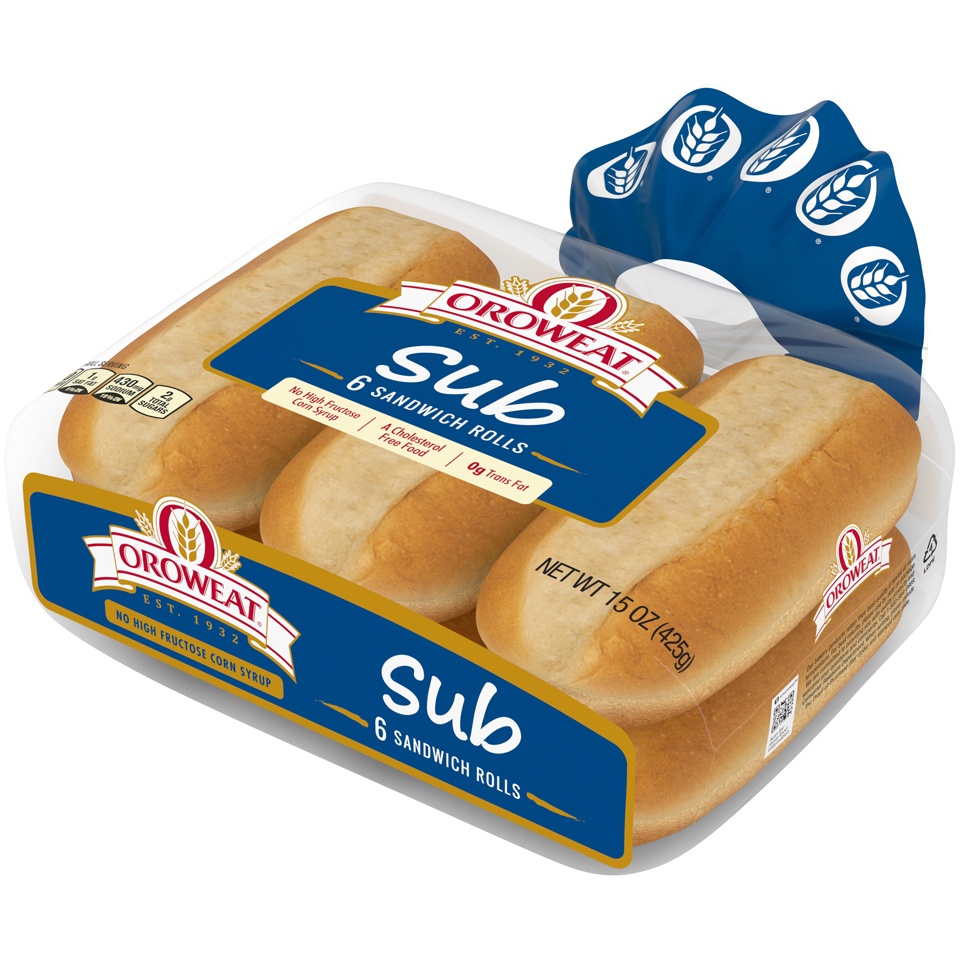 slide 4 of 9, Oroweat Steak Sub Rolls, 6 ct