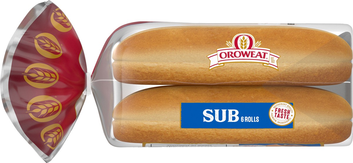 slide 7 of 11, Oroweat Sub White Rolls, 6 count, 15 oz, 6 ct