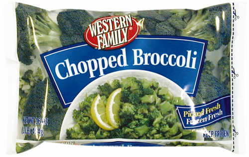 slide 1 of 1, Western Family Chopped Broccoli, 16 oz