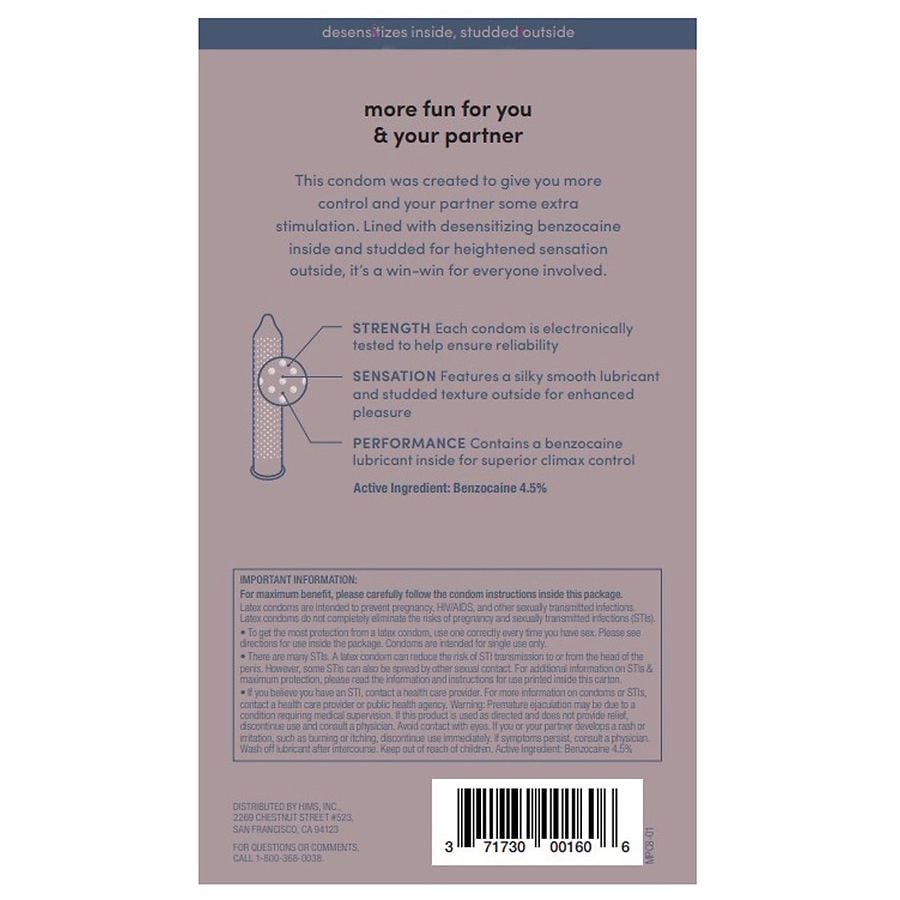 slide 2 of 2, hims & hers Clockstopper Condoms, 8 ct