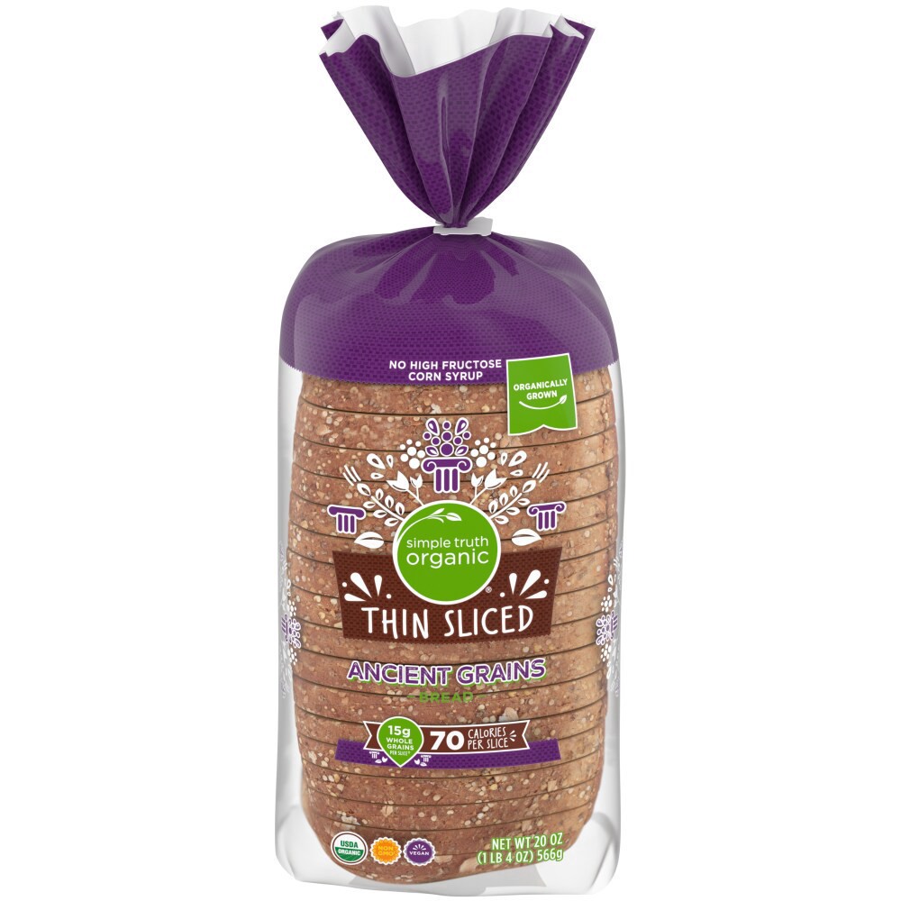 slide 2 of 2, Simple Truth Organic Thin Sliced Ancient Grains Bread, 20 oz