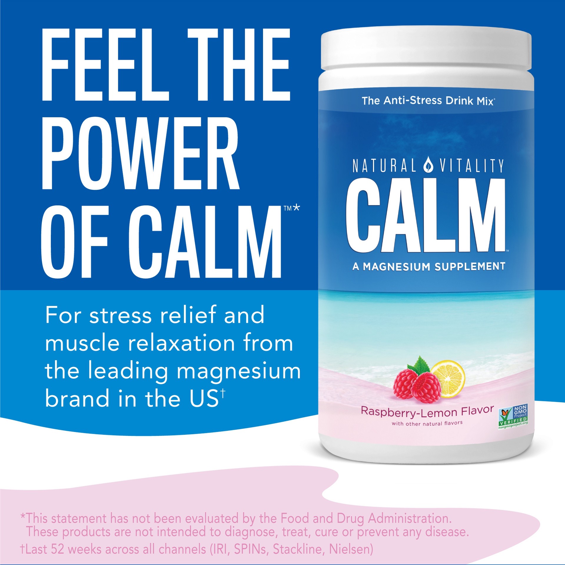 slide 4 of 5, Natural Vitality CALM Raspberry Lemon Flavored Magnesium Supplement Drink Mix, 0.12 oz., 30 Packets, 30 ct