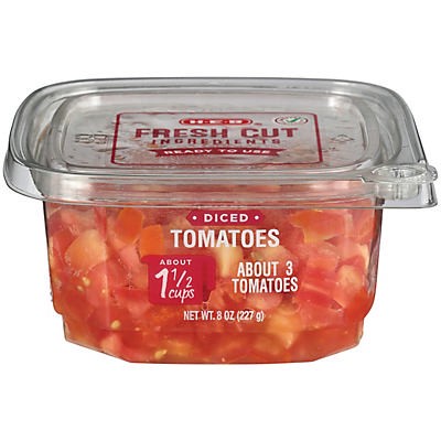 slide 1 of 1, H-E-B Fresh Cut Diced Tomatoes, 8 oz