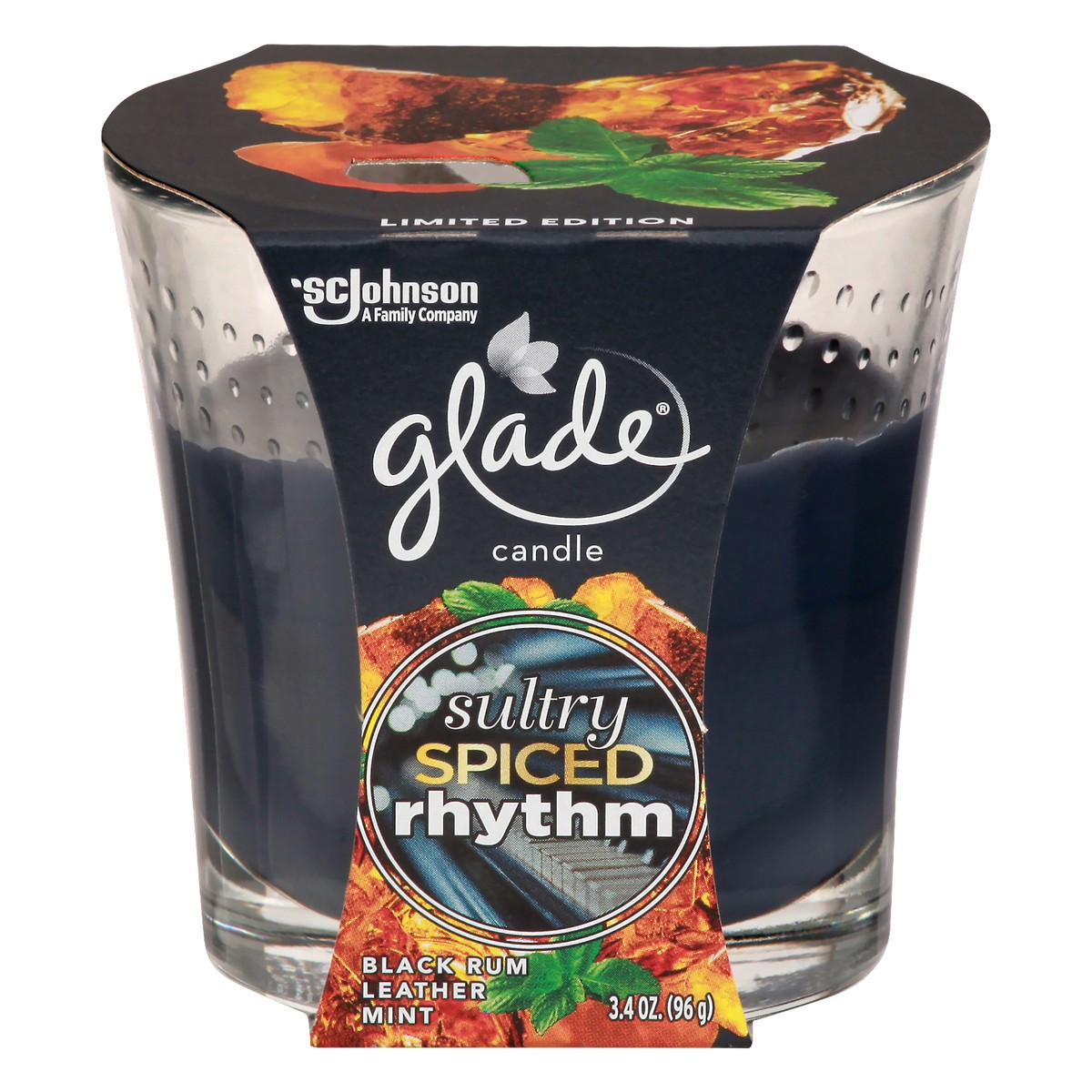 slide 1 of 9, Glade Sultry Amber Rhythm Spring Candle , 3.4 oz