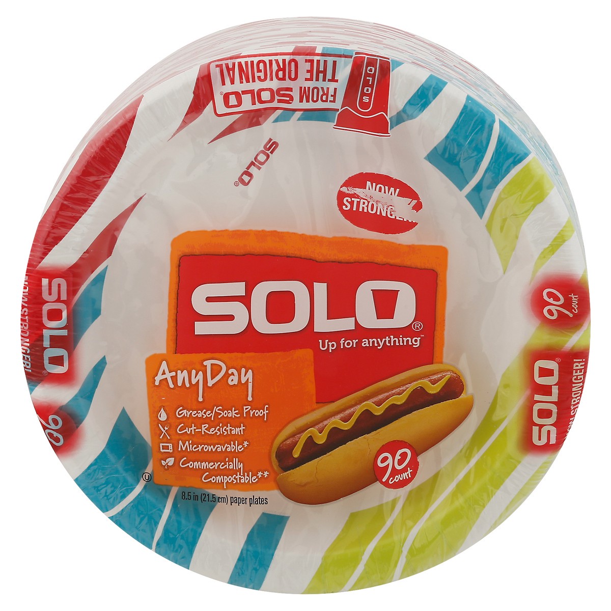 slide 1 of 9, SOLO Paper Plates, Any Day, 90 ct