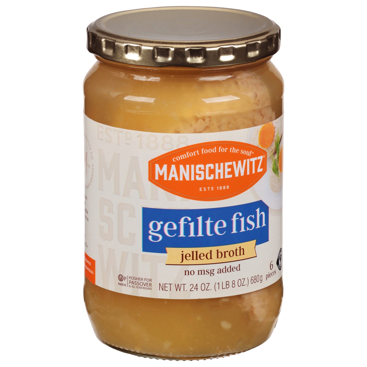 slide 2 of 9, Manischewitz Gefilte Fish In Jelled Broth, 24 oz