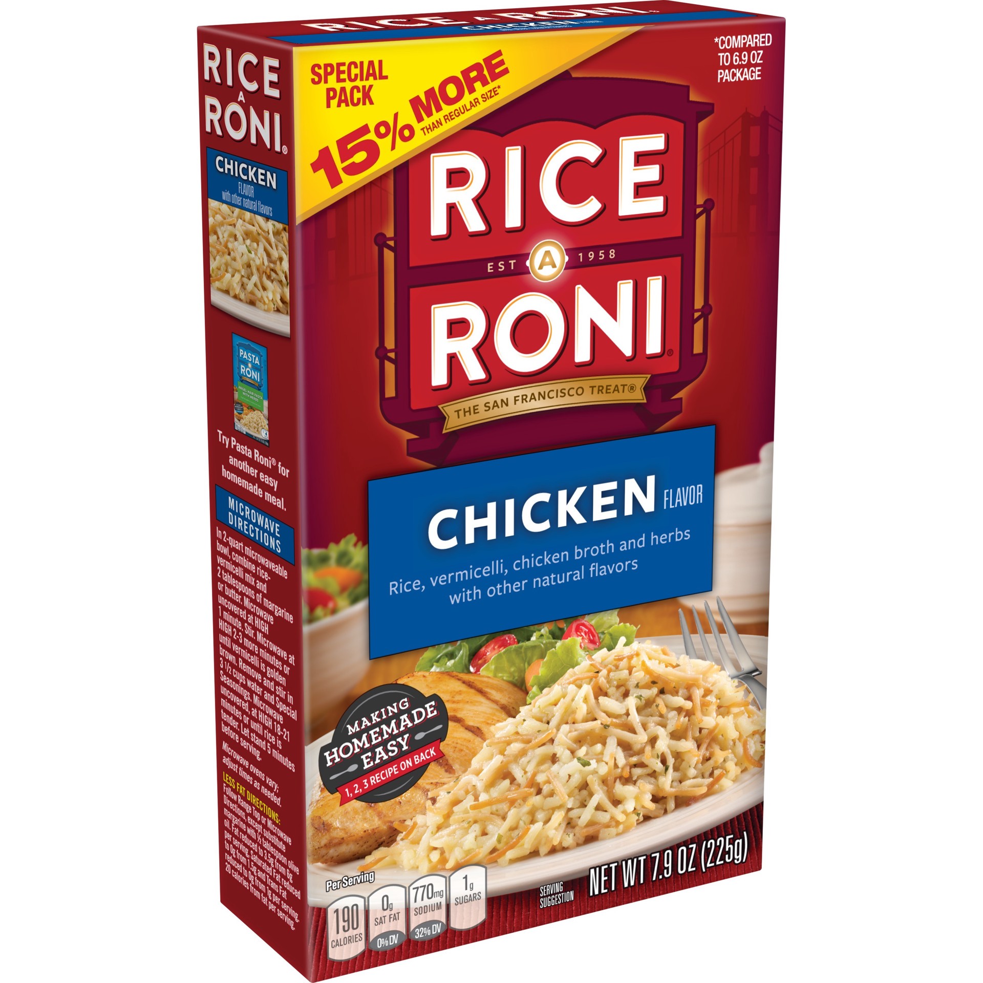 slide 1 of 4, Rice-A-Roni Chicken Flavor Rice 24 Count Case of 7.9 Ounce Boxes, 7.9 oz