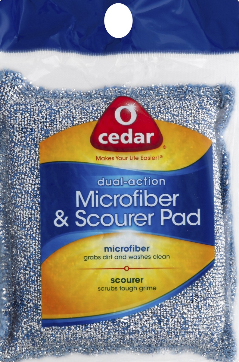 slide 1 of 2, O-Cedar Microfiber & Scourer Pad 1 ea, 1 ct