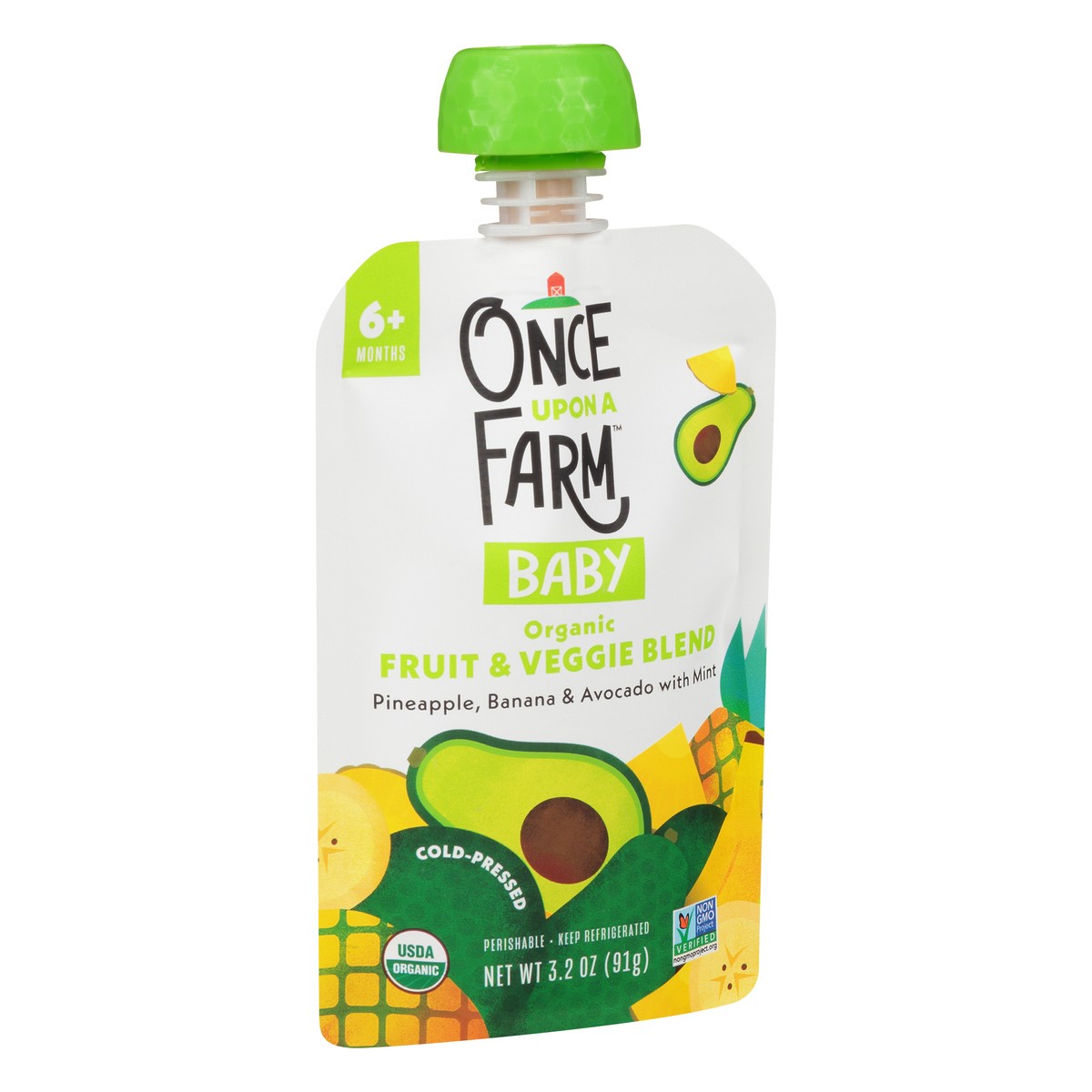 slide 3 of 9, Once Upon a Farm Organic Wild Rumpus Avocado 6+ Month Baby Food Pouch, 3.2 oz