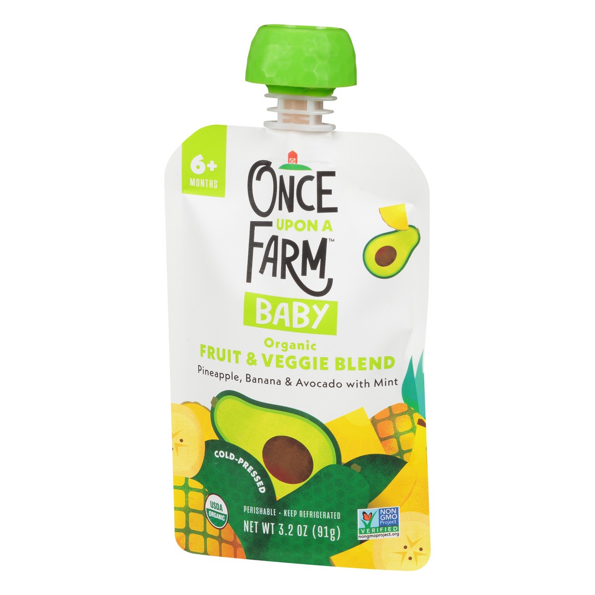 slide 9 of 9, Once Upon a Farm Organic Wild Rumpus Avocado 6+ Month Baby Food Pouch, 3.2 oz