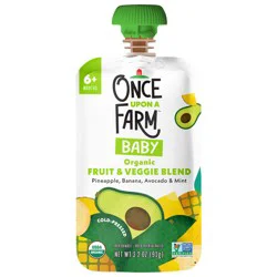 Once Upon a Farm Pineapple, Banana and Avocado Organic Baby Food Pouch, 3.2 oz