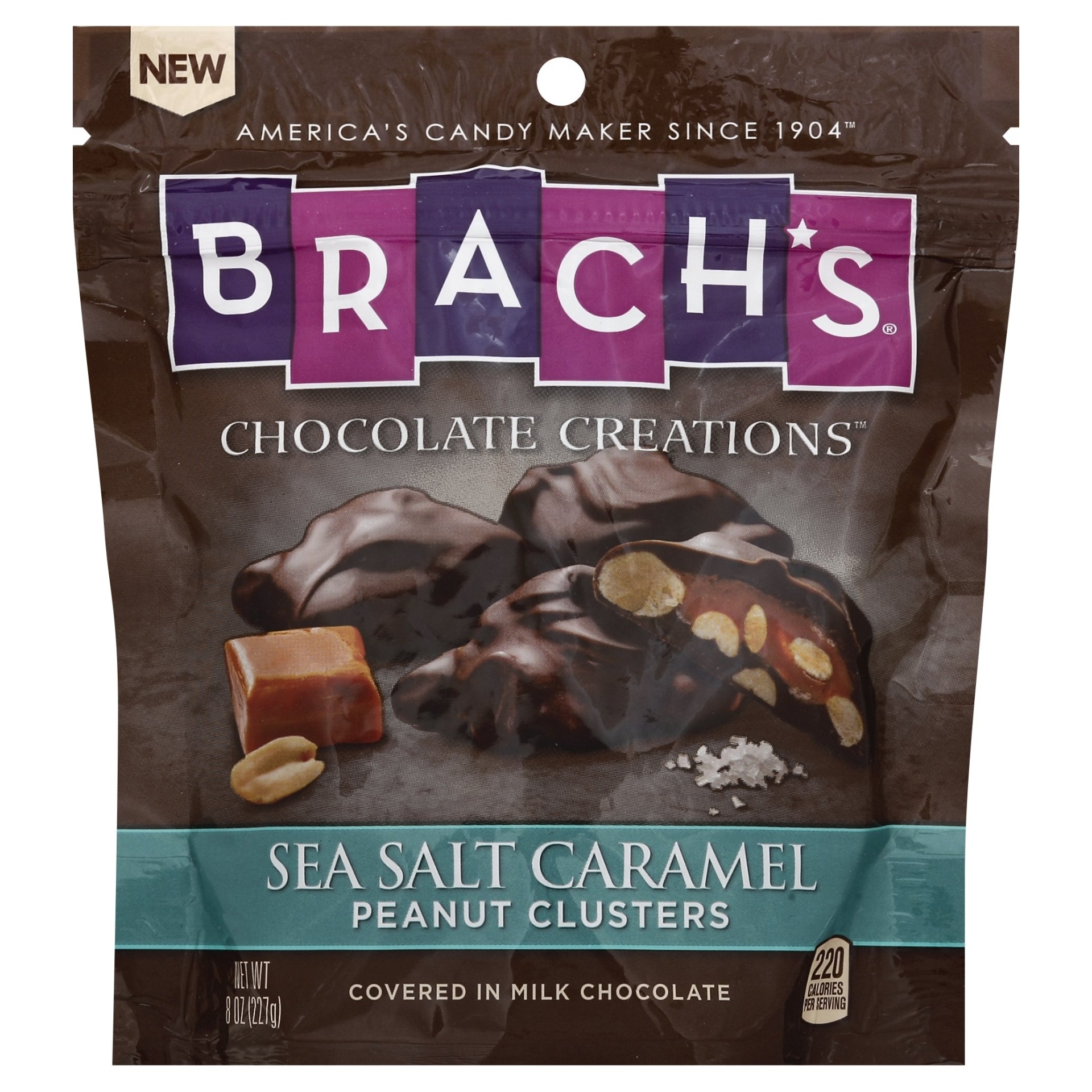 slide 1 of 1, Brach's Chocolate Creations Sea Salt Caramel Peanut Clusters, 8 oz