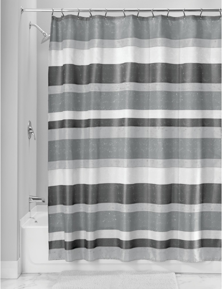 slide 1 of 1, HD Designs Painted Stripe Shower Curtain - Gray, 1 ct