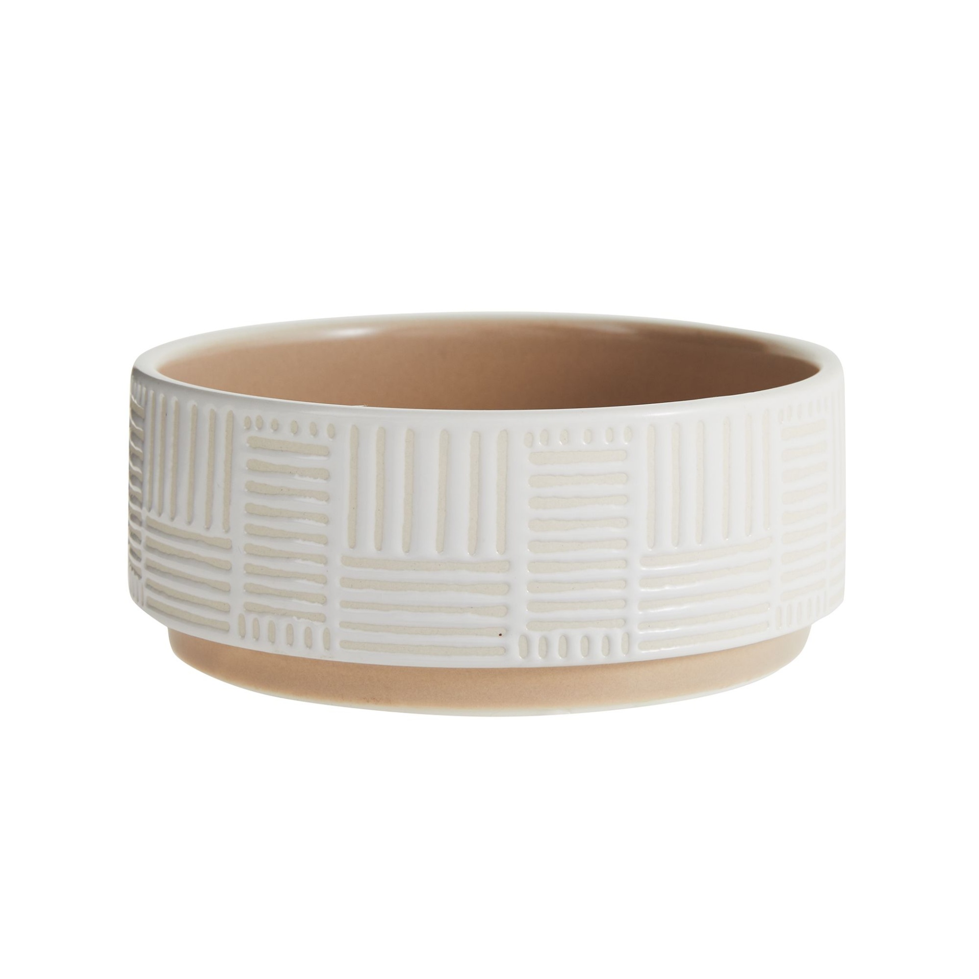 slide 1 of 1, Full Cheeks Small Pet Cross Hatch Ceramic Bowl, 13 fl oz