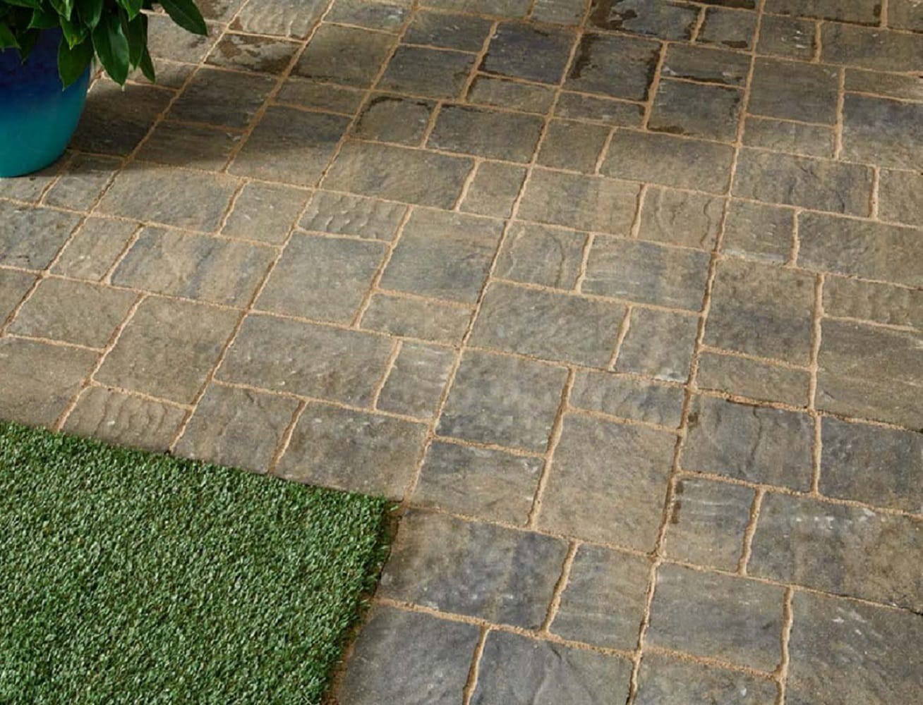 slide 4 of 6, 16.0-in L x 16.0-in W x 2.0-in H Square Harvest blend Concrete Patio stone, 1 ct